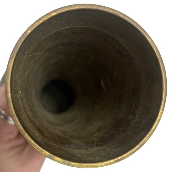 VTG Mid-Century Modern Golden Brass Slender Long Neck Bud Vase EIA Made In India - Picture 6 of 10